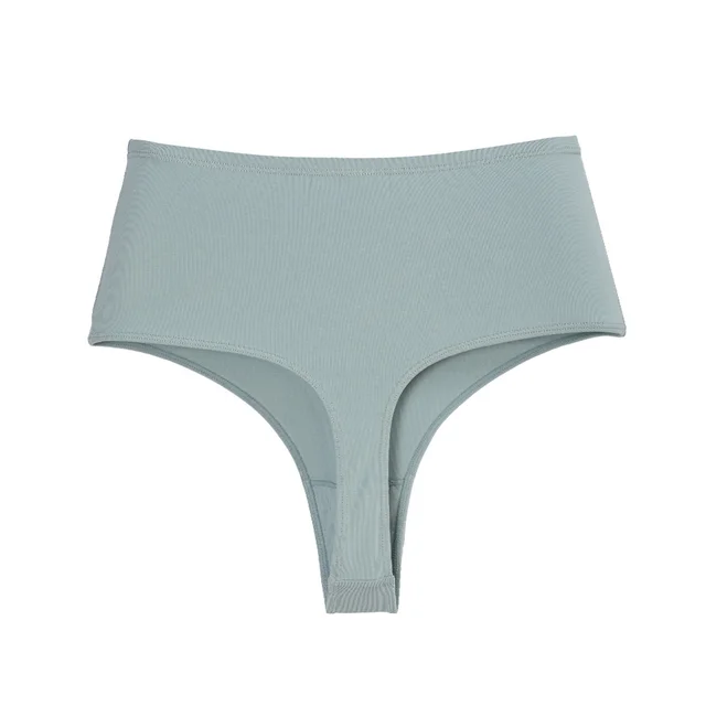 Women's Waist Invisible T shaped Breathable High Elastic High Slit Non stuck Crotch Triangle Cotton Underwear Tender Green - Shop at LoveMi