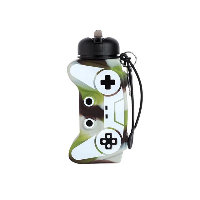 Household Kettle Creative Portable Anti fall Leak proof Folding Silica Gel Cup Camouflage Green - Shop at LoveMi
