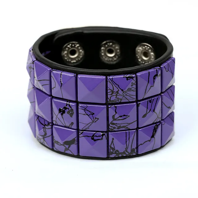 European And American Square Bead Rivet Wrist Strap Purple - Shop at LoveMi