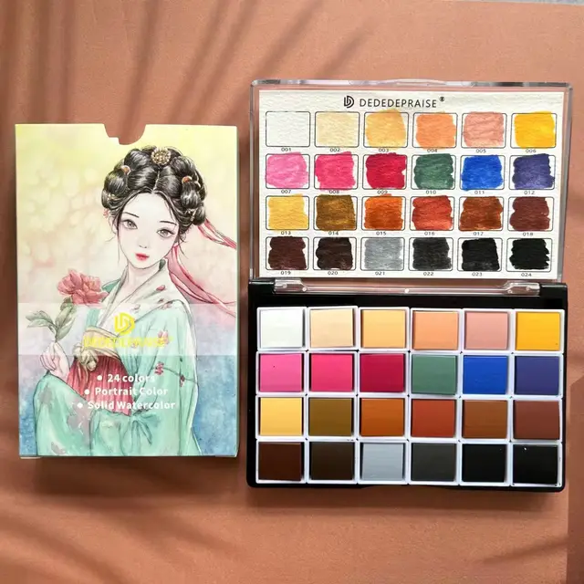 24 Color Skin Tone Solid Watercolor Pigment Solid Watercolor - Shop at LoveMi