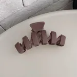 Women's Large Simplicity Grip Frosted Hair Clip - Dark Coffee Color - View 1