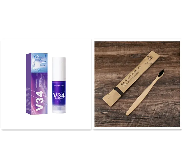 V34 Tooth Cleaning Mousse Whitening Teeth Care Gum Cleaning Oral Anti yellow Tooth Stain Toothpaste Set1 - Shop at LoveMi