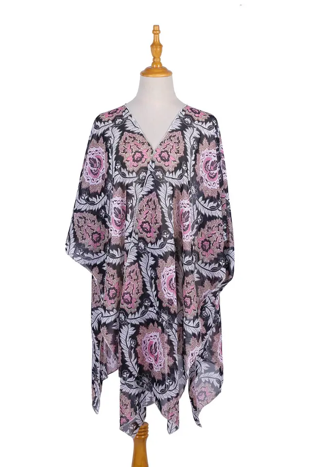 New European And American Pastoral Style Fresh Solid Color Beach Chiffon Blouse Pastoral Black - Shop at LoveMi