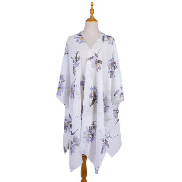New European And American Pastoral Style Fresh Solid Color Beach Chiffon Blouse White - Shop at LoveMi