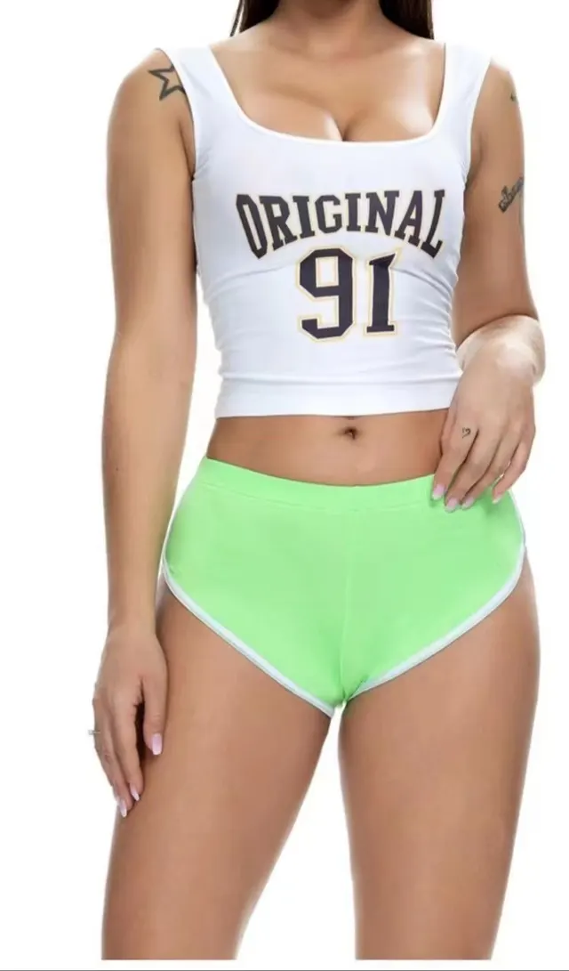 Home Hip Lifting Sexy Yoga Women's Slimming Sports Shorts Fruit Green - Shop at LoveMi