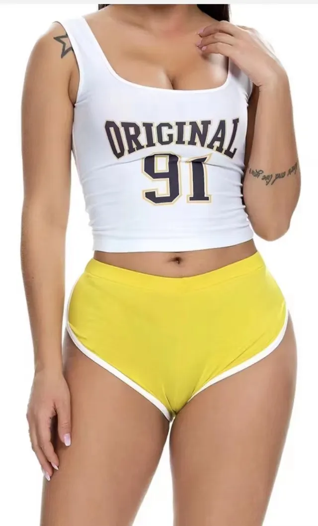 Home Hip Lifting Sexy Yoga Women's Slimming Sports Shorts Yellow - Shop at LoveMi