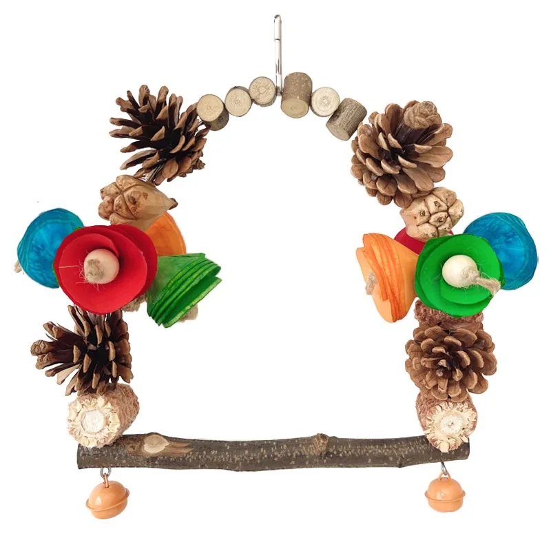 Parrot Swing Pine Nut Grinding Mouth Grinding Claw Log Bird Stand Rod Color Decoration Bulk - Shop at LoveMi