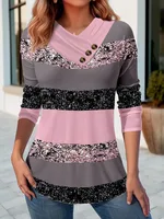 Women's 3D Printed T-shirt Milk Silk Spandex Top - Picture Colour 1-Xs
