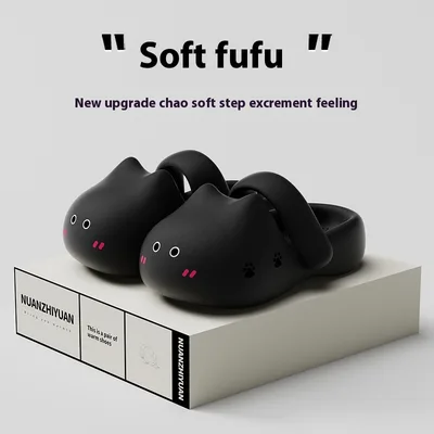 Women's EVA Cute Thick Bottom For Outdoors Slippers Black - Shop at LoveMi