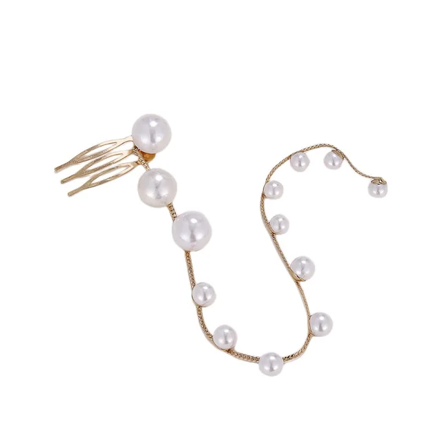 Braided Chain Hair Accessories Serpentine Accessories Round Pearl Fs1019 - Shop at LoveMi