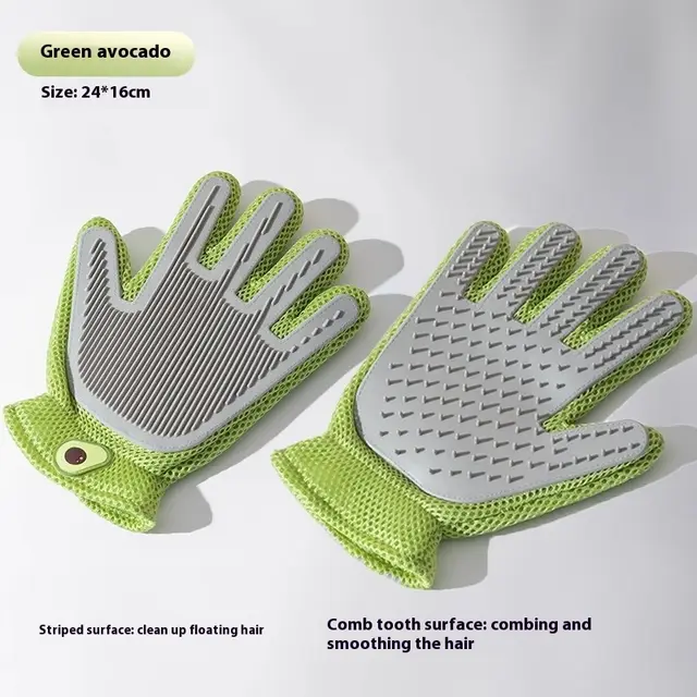 Pet Bath Cat Petting Gloves Double sided Floating Hair Comb Avocado Right Hand - Shop at LoveMi