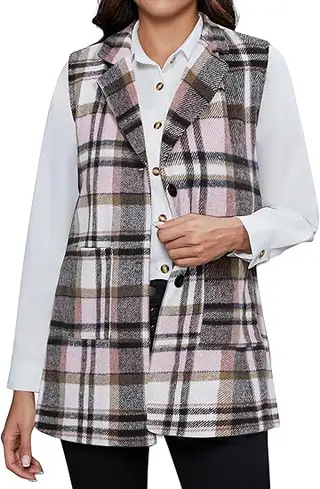 Plaid Waistcoat - Pink