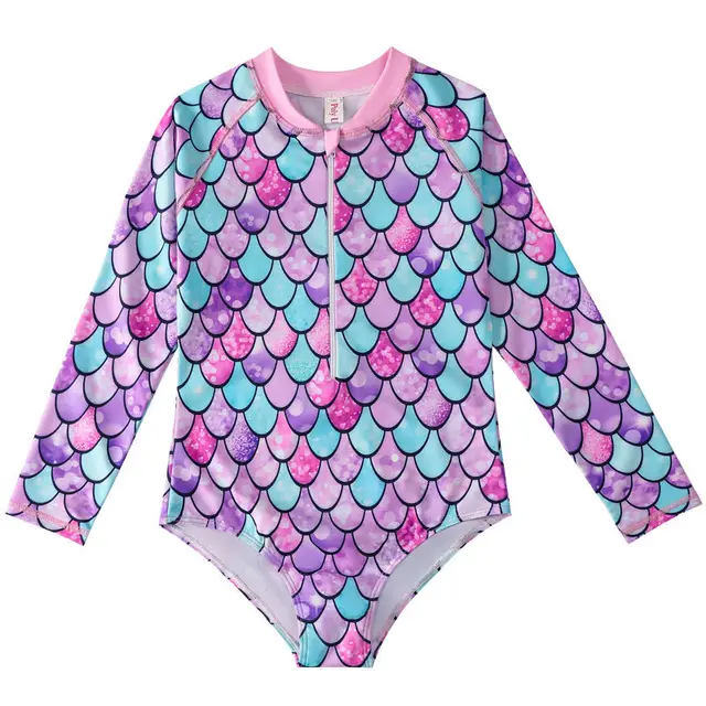 Mermaid Swimsuit Children's One piece Swimsuit Long Sleeve & Girls' Hot Spring Scale Girls' Swimsuit Yy159 - Shop at LoveMi