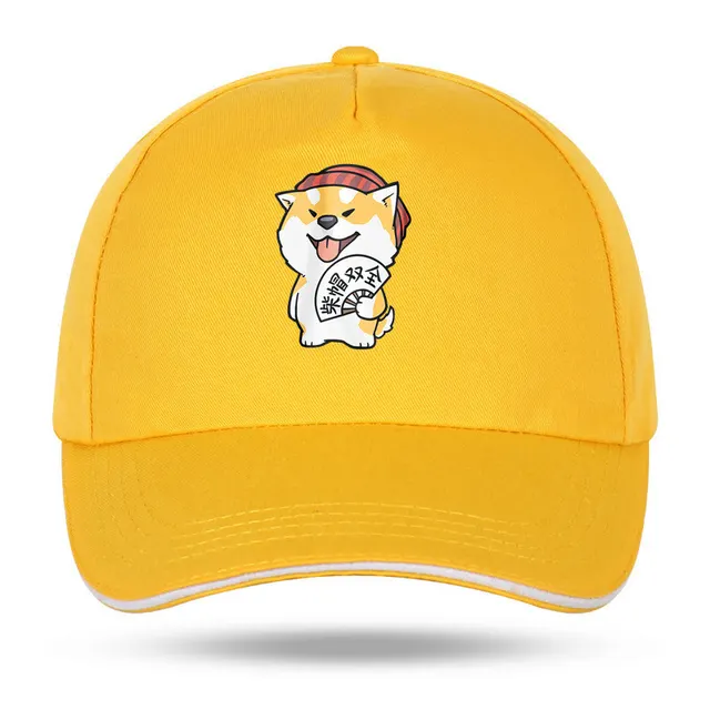 Modified Face Chai Double Full Shiba Inu Baseball Cap Yellow 101 - Shop at LoveMi