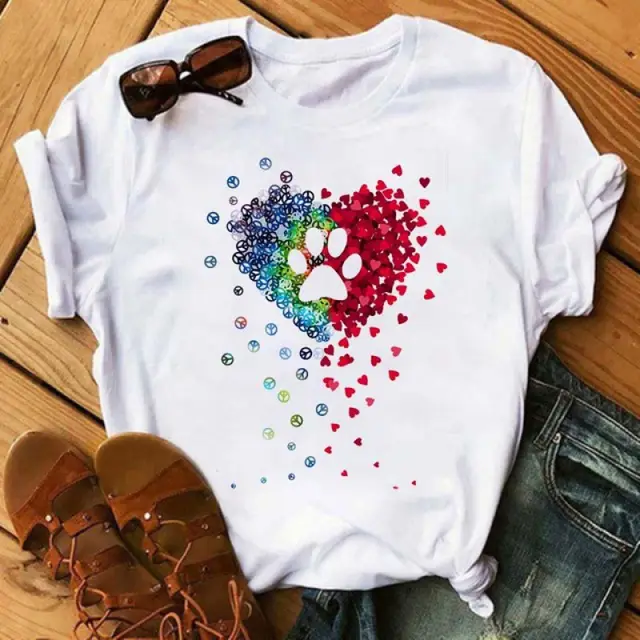 Retro Fashion Short Sleeve Plus Size Women's Cute T shirt Wz16 - Shop at LoveMi
