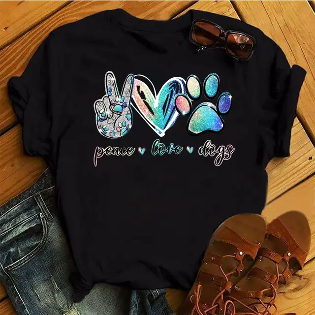 Retro Fashion Short Sleeve Plus Size Women's Cute T shirt Wz81 Black - Shop at LoveMi