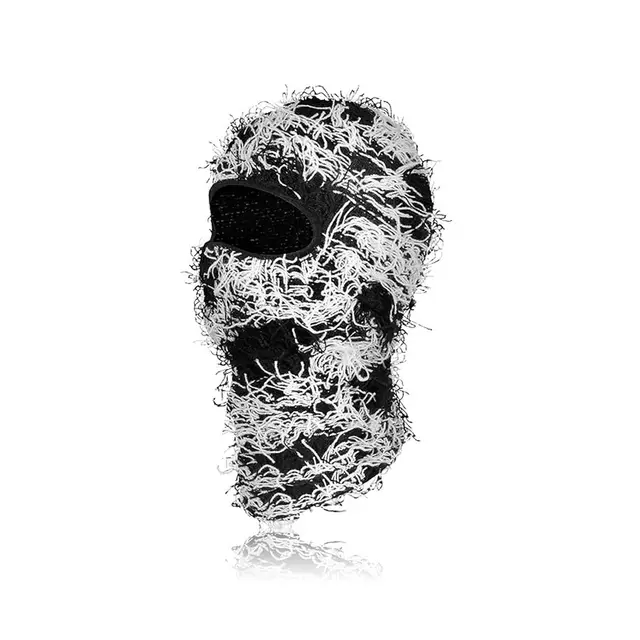 European And American Knitted Warm Face Mask Black And White Beard - Shop at LoveMi