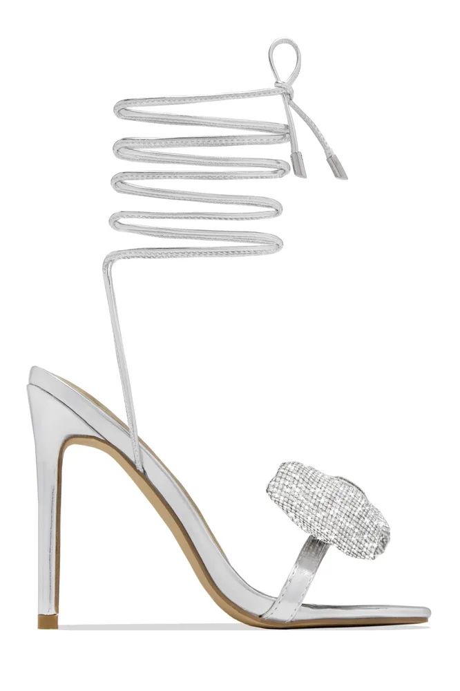 Fashion Rhinestone Bow Cross Strap Outdoor High Heel Sandals Pink - Shop at LoveMi
