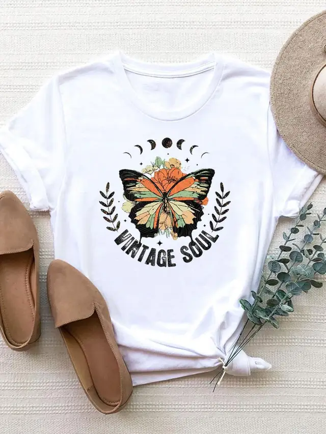 Women's Fashion Printing Short Sleeve T shirt Top 1Color - Shop at LoveMi