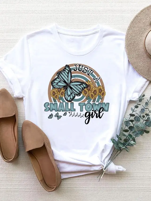 Women's Fashion Printing Short Sleeve T-shirt Top - 6Color - View 1