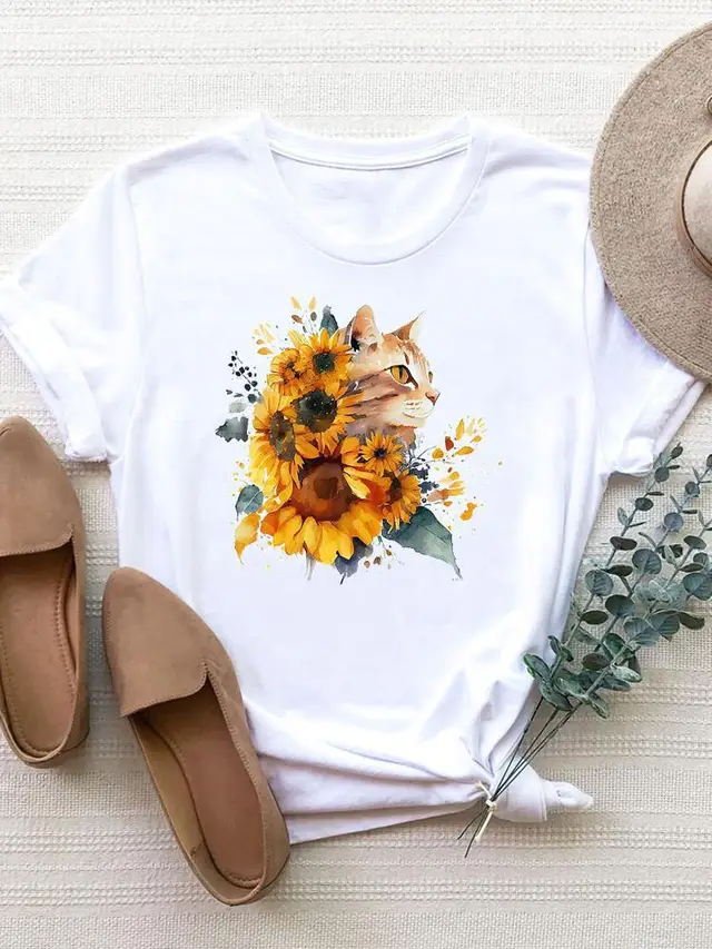 Women's Fashion Printing Short Sleeve T shirt Top 9Color - Shop at LoveMi
