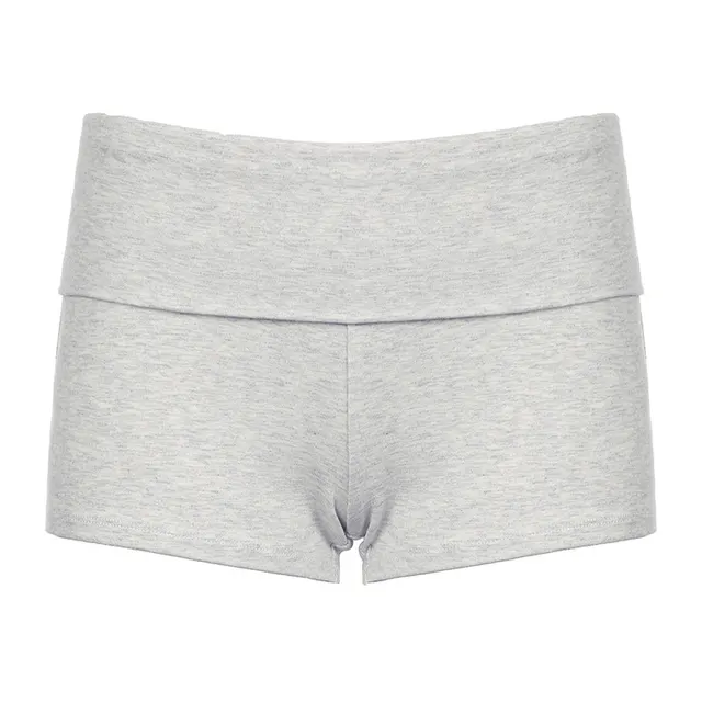 Low Waist Solid Color Minimalist Basic Shorts Gray - Shop at LoveMi