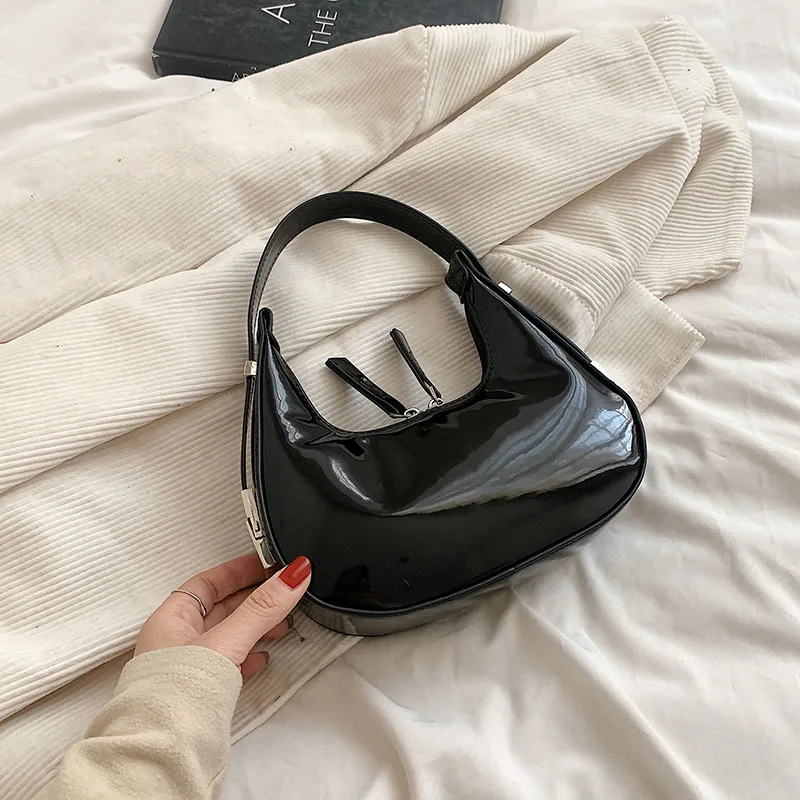 Red Women's Shoulder Bag Patent Leather Underarm Black - Shop at LoveMi