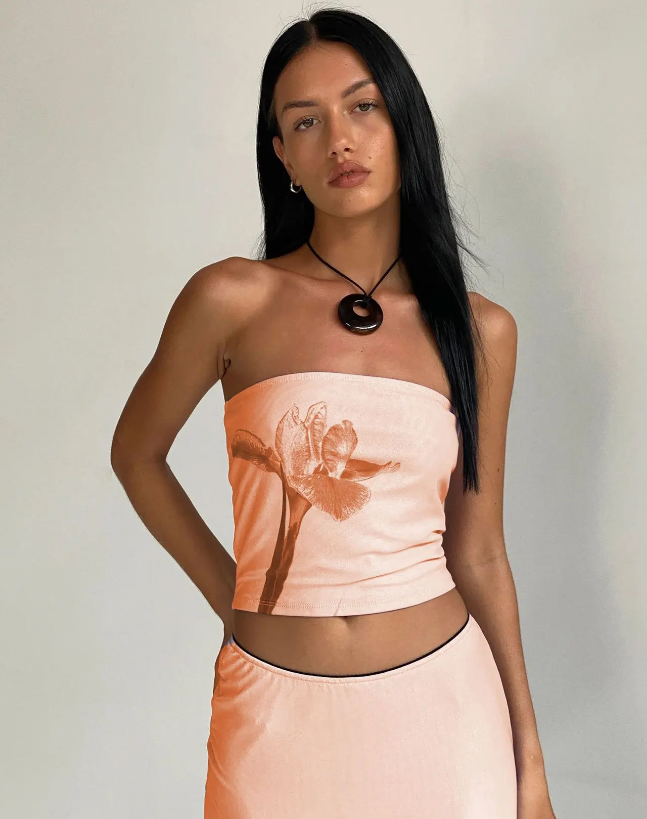 Y2g Printing Tube Top Short Vest European And American Sweet And Spicy - Orange - View 1