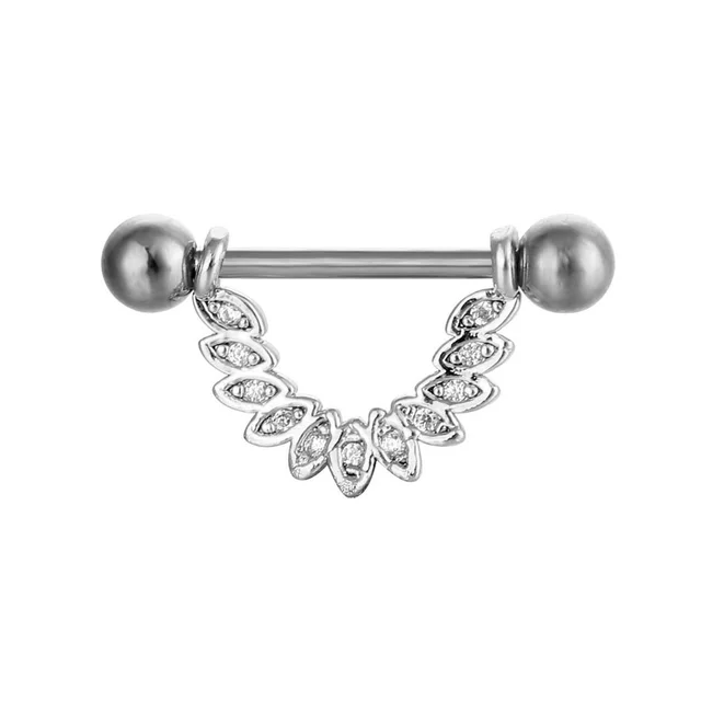 Puncture Nipple Ornament Inlaid Zircon Ring Nails No 1 White - Shop at LoveMi