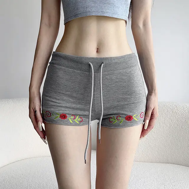 Summer Low Waist Drawstring Lace Casual Pants Gray - Shop at LoveMi