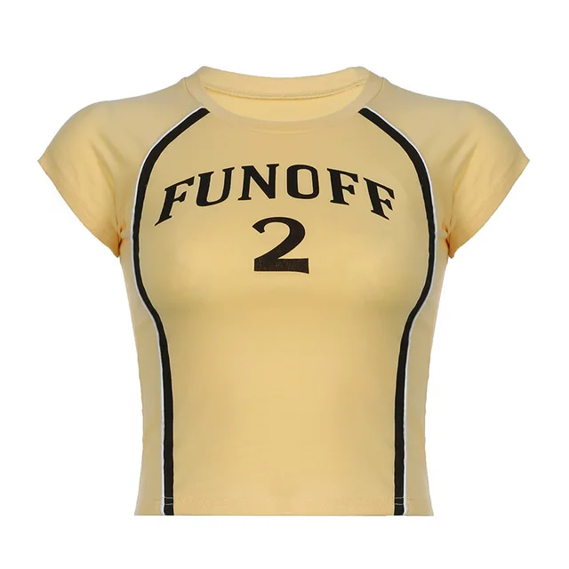 Slim fit Basic Simple T shirt Top Yellow - Shop at LoveMi