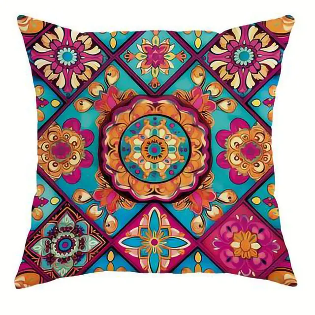 Retro Bohemian Style Pillow Cover Linen Printed Home Ornament Pillow Cushion Bed & Breakfast Sofa Jiaax11 2 - Shop at LoveMi