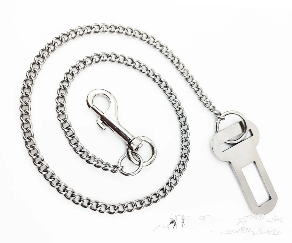 Stainless Steel Small Chain Puppy Car Safety Rope - Steel Button Chain