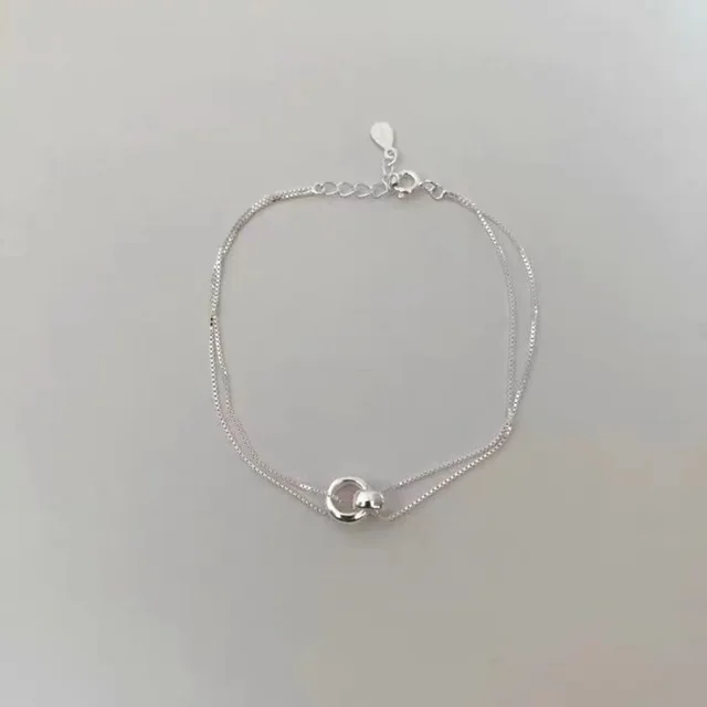 Double ring Buckle Double layer Bracelet Female Design Xb1001 Bracelet Silver - Shop at LoveMi