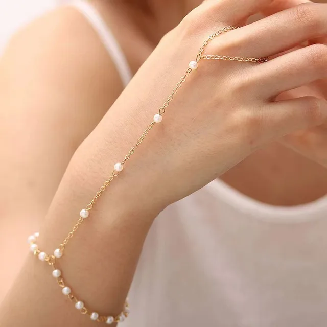 Golden Balls Bracelet Pearl Ring Vintage Gold - Shop at LoveMi