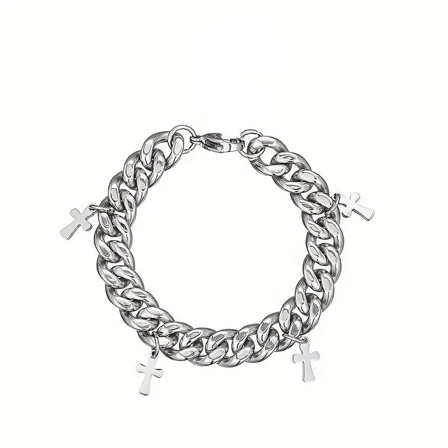 Fashion Titanium Steel Cross Simple Bracelet Cross Bracelet - Shop at LoveMi