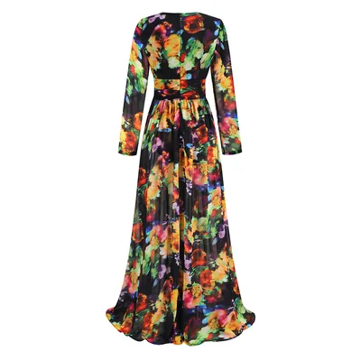 V neck Split Comfort And Casual Dress Color S - Shop at LoveMi