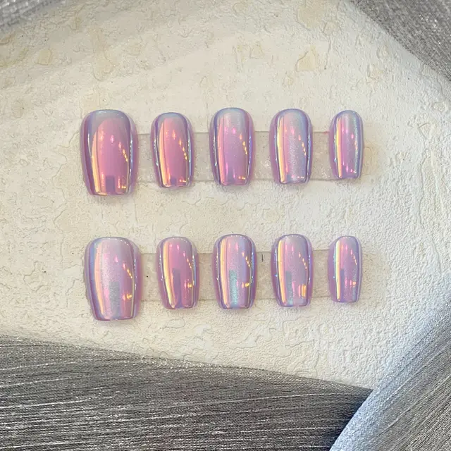 Purple Fantasy Magic Mirror Laser Wear Nail Stickers Purple Dream - Shop at LoveMi