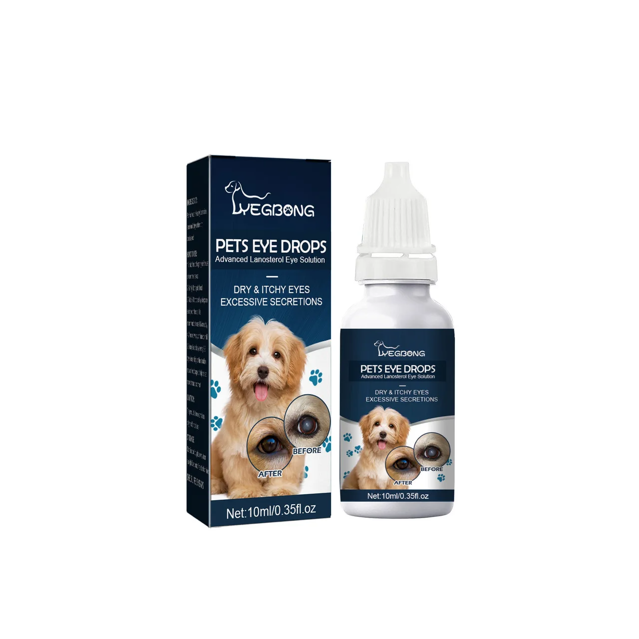 Pet Eye Drops Tear Removal Relieve Itching - 10Ml