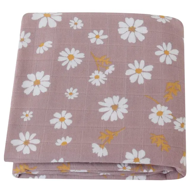 Bamboo Cotton Gauze Gro bag Baby Wrapping Baby Swaddling Quilt Cover Blanket Purple Daisy - Shop at LoveMi
