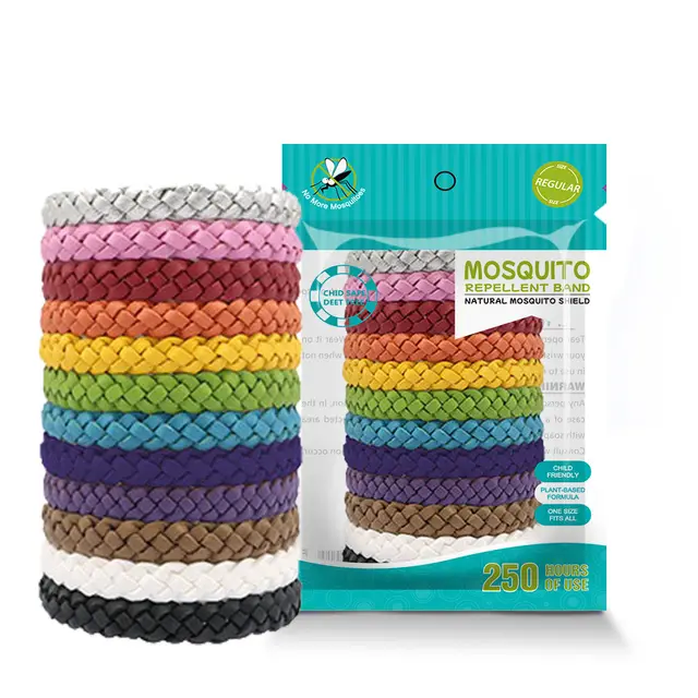 Plant Essential Oil Leather Mosquito Repellent Bracelet 12 Pieces Suit 4 - Shop at LoveMi