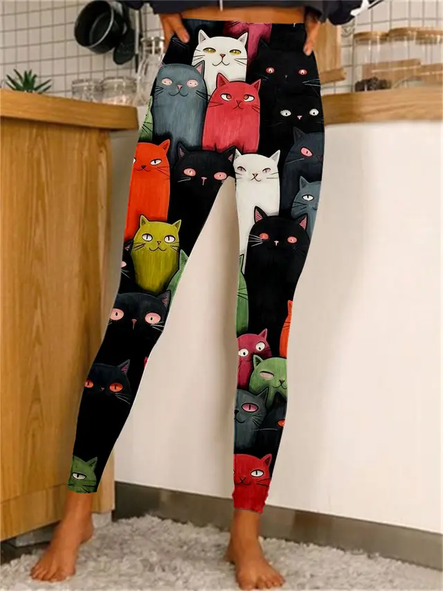 European And American Spring And Autumn New Digital Printing Fashion Leggings Trendy Yoga Pants Tights X11 - Shop at LoveMi