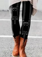 European And American Spring And Autumn New Digital Printing Fashion Leggings Trendy Yoga Pants Tights - X5-3Xl