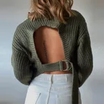 Woolen Hollow Long Sleeve Top - Army Green