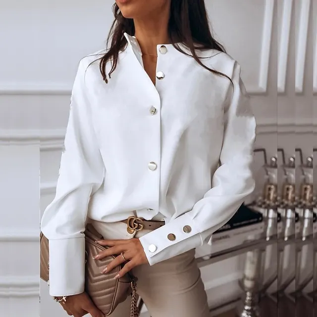 Crew Neck Slim fit Blouse White - Shop at LoveMi