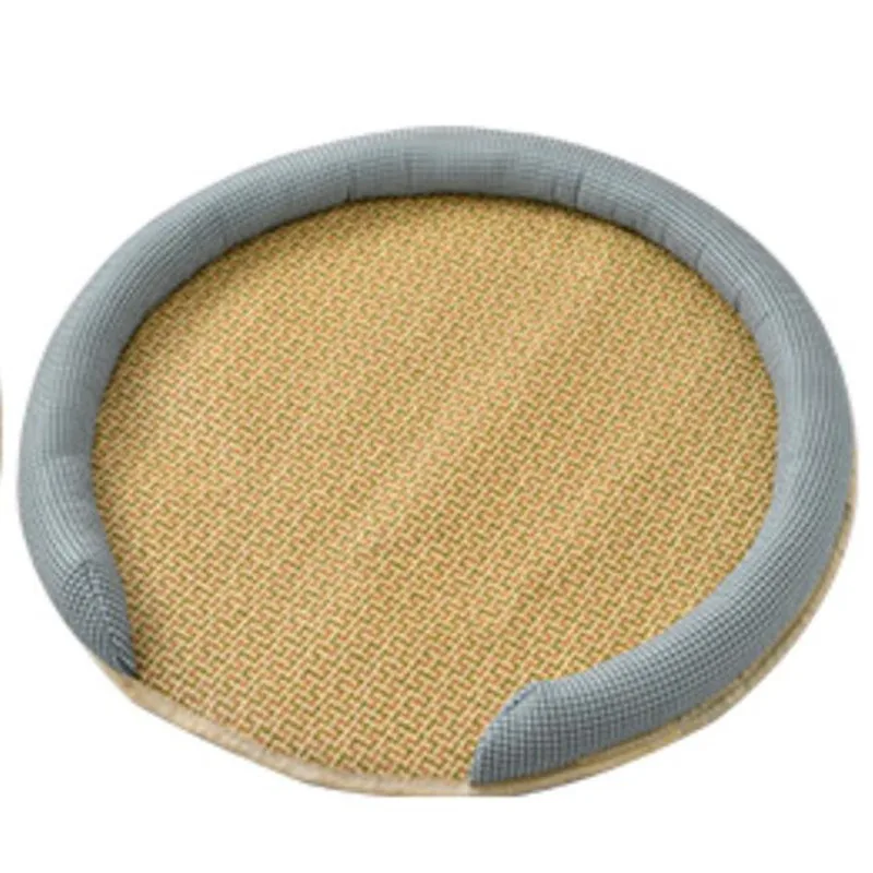 Cooling Mat For Cats - Rattan Pet Bed With Breathable Cushion And Summer Mattress - Green