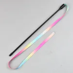 Interactive Cat Rainbow Wand Toys Interactive Cat Teaser Wand String Colourful Ribbon Charmer For Most Cats - Clouds
