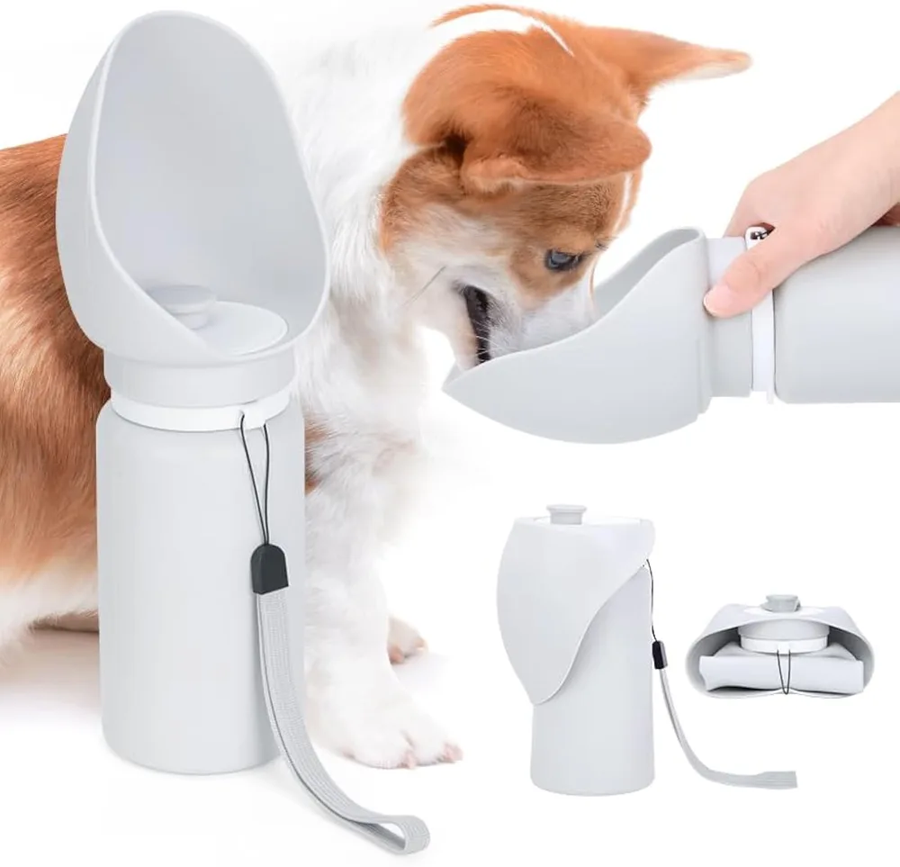 Dog Water Bottle Leak Proof Portable Travel Pet Water Bottle Foldable Lightweight Dog Water Dispenser Drinking Bowl For Dogs Puppy Pets On The Go F... Grey - Shop at LoveMi