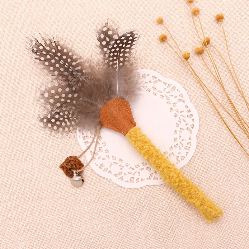 Cat Chew Sticks Catnip Chew Toys With Feather Funny Cat Feather Toys Silvervine Sticks For Cats Teeth Cleaning Chewing Relax Yellow - Shop at LoveMi