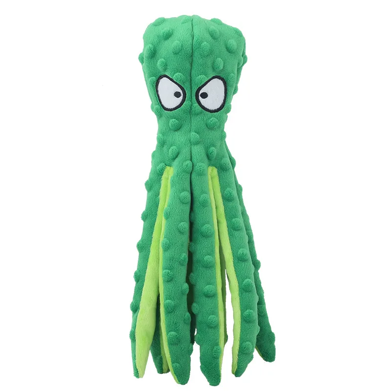 Dog Squeaky Toys Octopus No Stuffing Crinkle Plush Toys For Puppy Teething Durable Interactive Chew Toys For Small Medium And Large Dogs Training A...